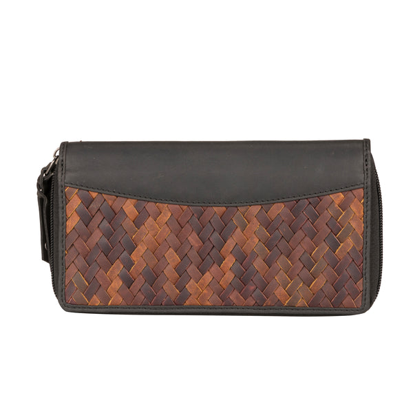 Angie RFID Woven Leather Wallet