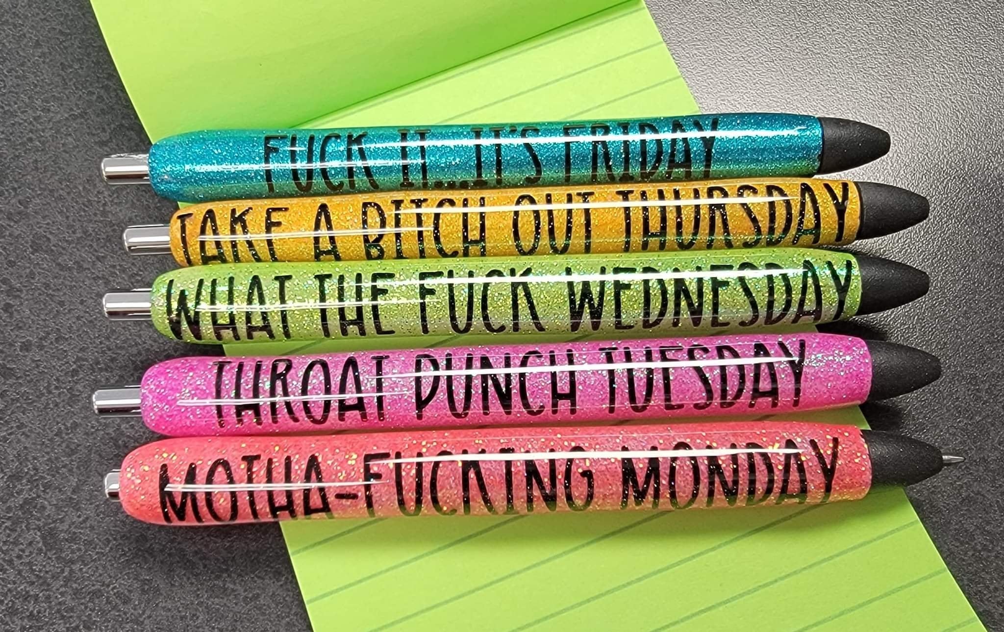 Fuck It Workweek Epoxy Pen Set – Mama Bear\'s Concealed Carry